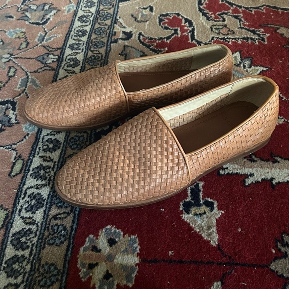 BARELY WORN Nisolo Loafers Alejandro Woven Tan Leather Slip-Ons in Men's 12 - Picture 2 of 6
